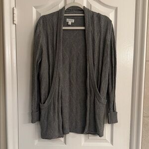 Market & Spruce Charcoal Textured Cardigan